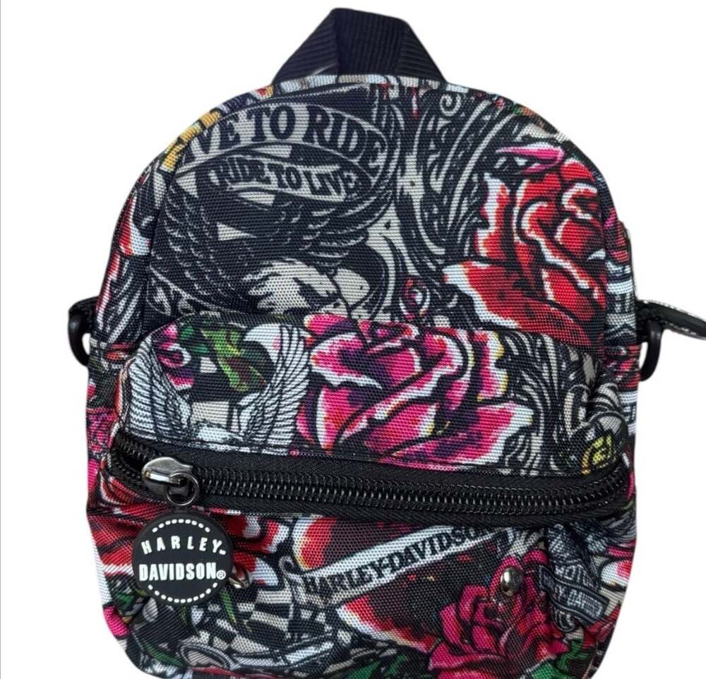 Harley-Davidson Mini Tattoo Rose Graphic Backpack